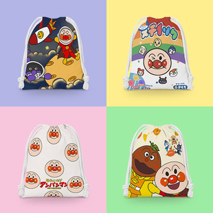 Anpanman drawstring cartoon small cloth bag student sundries storage bag cosmetic bag portable wash bag