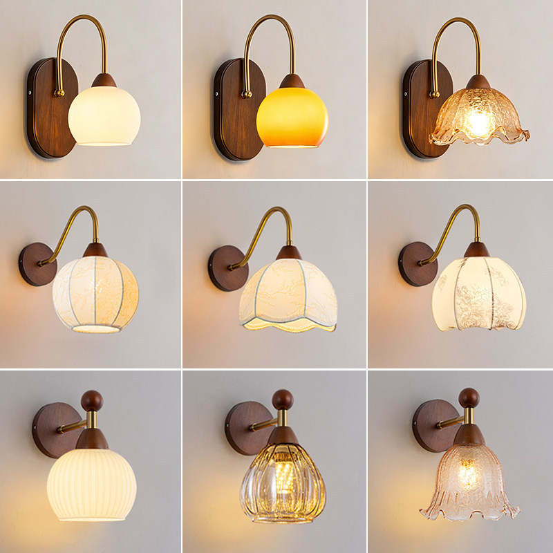 New Style Creative Vintage Wooden Wall Lamp for Master Bedroom, Bedside, Living Room, Corridor, Hallway, Staircase