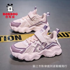 巴布豆女児童靴児童爺さんスポーツシューズ2025春秋新商品ネット通気中の児童学生ランニングシューズ