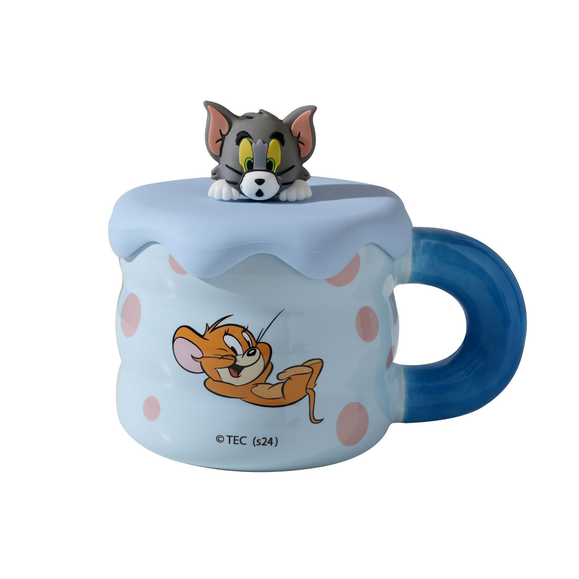 Gato y ratón taza de leche taza de café con tapa de alta calidad de la niñez taza de cerámica de agua lindo regalo de cumpleaños