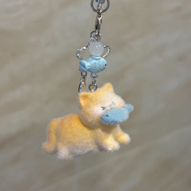 [Fat Orange Xiaomi Loves to Eat Fish] Stuffed Kitten Mobile Phone Chain DIY Creative Gift Camera Bag Cute Pendant