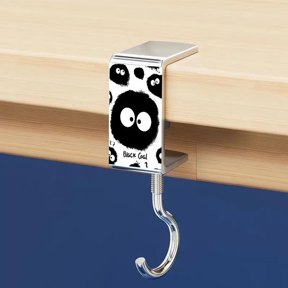 gancho de bolsas de carbón de dibujos animados para estudiantes de escritorio fuerte portante sin perforación móvil sin clavos gancho general portátil
