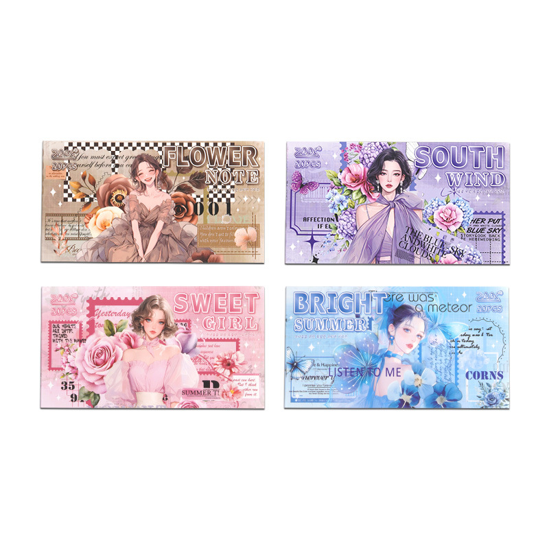 Serie de notas especiales para niñas Libro de pegatinas impermeable de pet transparente Libro de pegatinas de paisajismo de collage de decoración de bricolaje de cuenta manual transfronteriza