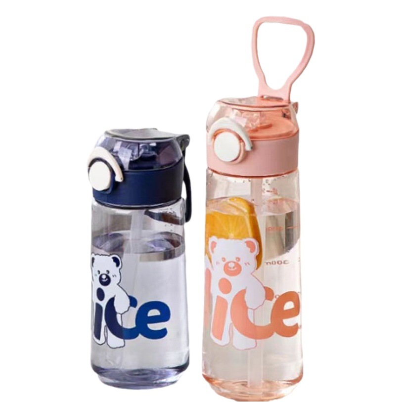 Oso estrella taza de agua para niños taza de agua para bebés taza de regalo con paja taza de agua para adultos mujeres embarazadas adultos taza de plástico portátil