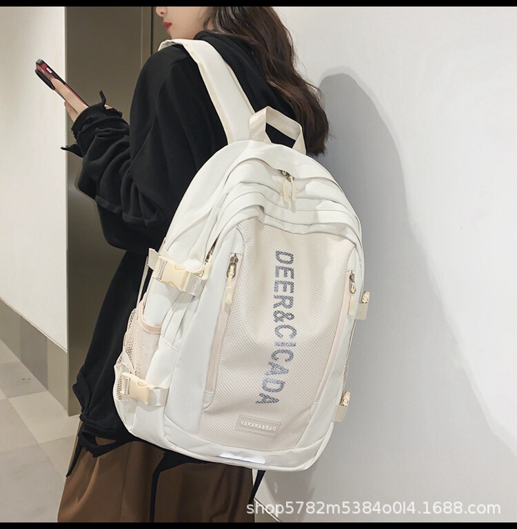 スクールバッグ女性の大容量シンプルなカジュアルバックパック 2025 新しいカレッジスタイル反射高校生大学生バックパック男性|undefined