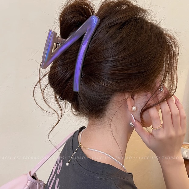 高品質ニッチZ字型クリップ女性用ハイエンド2025新しい大型サメクリップヘアクリップ後頭部ヘッドギア|undefined
