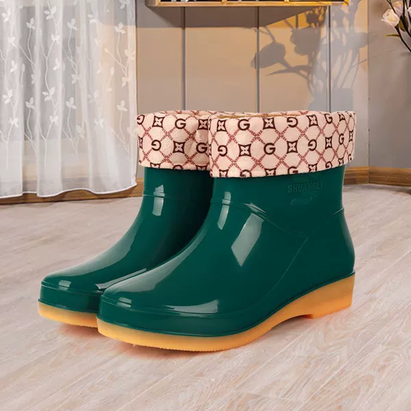 Short-tube beef tendon bottom [dark green] plus velvet and detachable