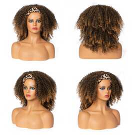 兰蒂wig 欧美时尚假发女新款头巾假发头套 headband wig 许昌厂家
