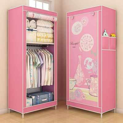 Simple Wardrobe Student Dormitory Steel Pipe Assembly Cloth Wardrobe Household Rental Room Economical Wardrobe Storage Rack