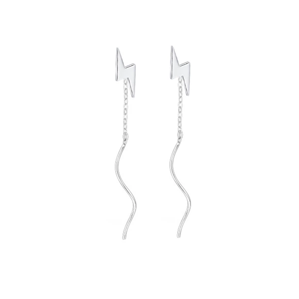 Silver wavy earrings