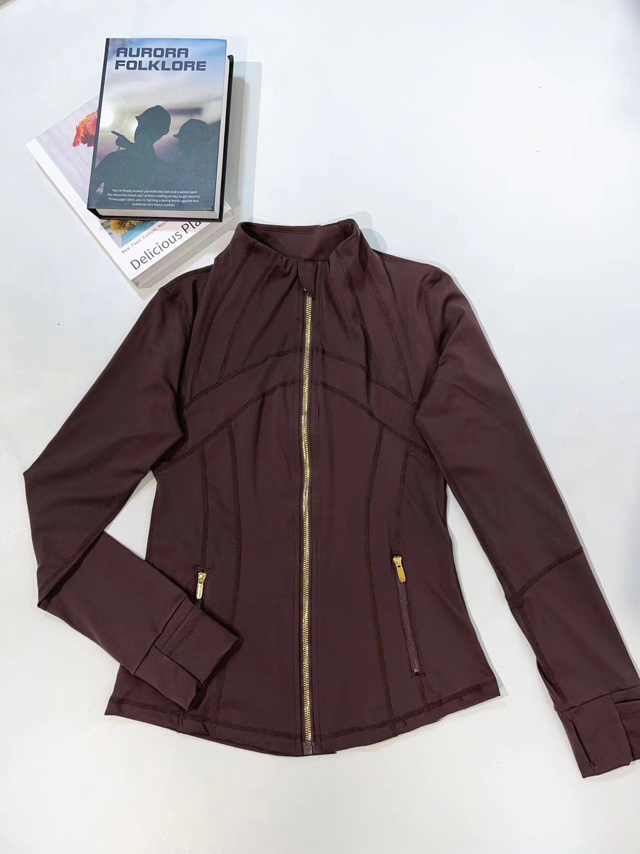 Coffee gold zipper jacket