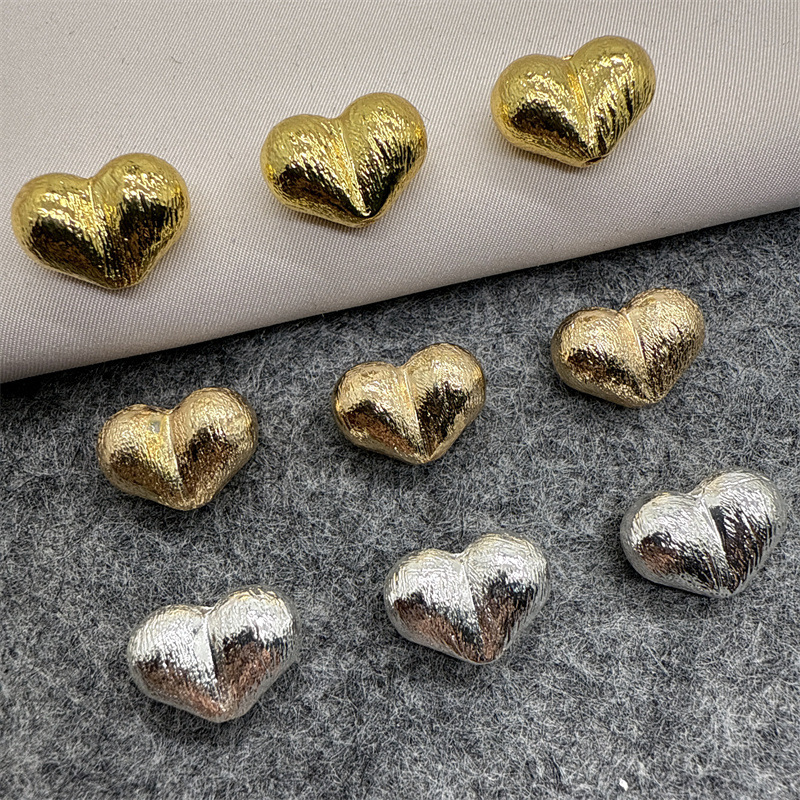 14K Gold Plated Heart Peach Bead Brushed Peach Heart Crystal Bracelet Beading Material DIY Jewelry Clothing Accessories