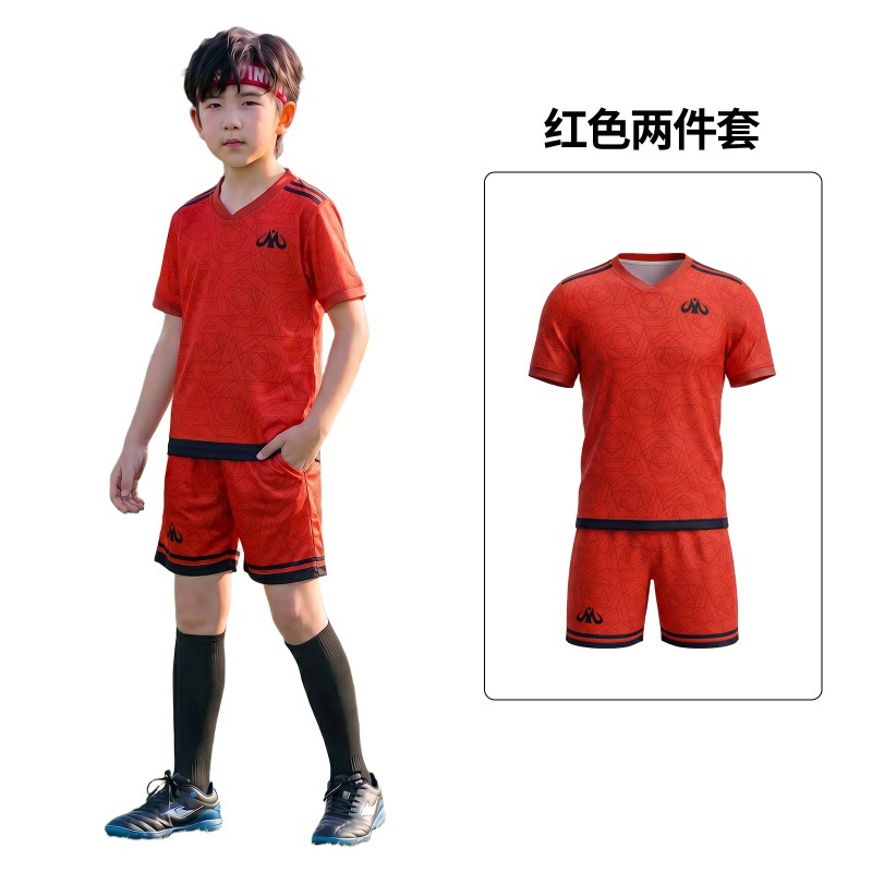 Uniforme de fútbol infantil, pantalones cortos de mangas cortas, niños y niñas, uniformes de entrenamiento de equipos, camisetas, uniformes transpirables image 8