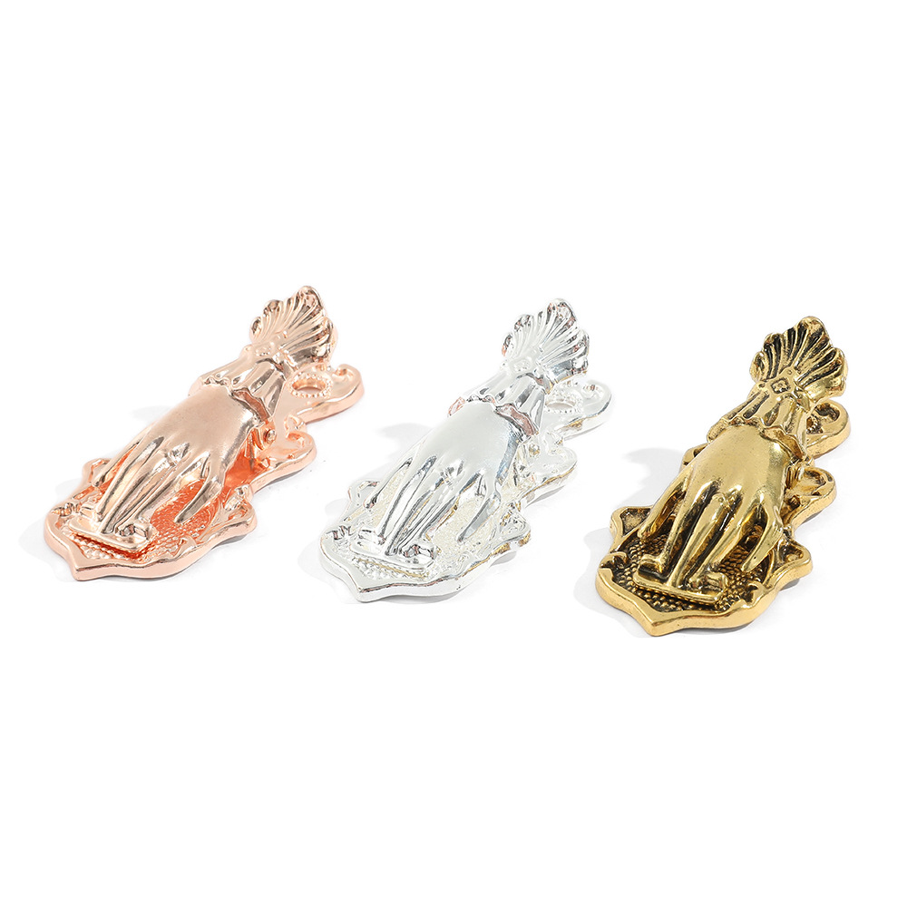 Cartera de mano retro de mano de dama Clip de firma de libro en forma de mano Clip de manita de mano chapado en oro de metal de dama