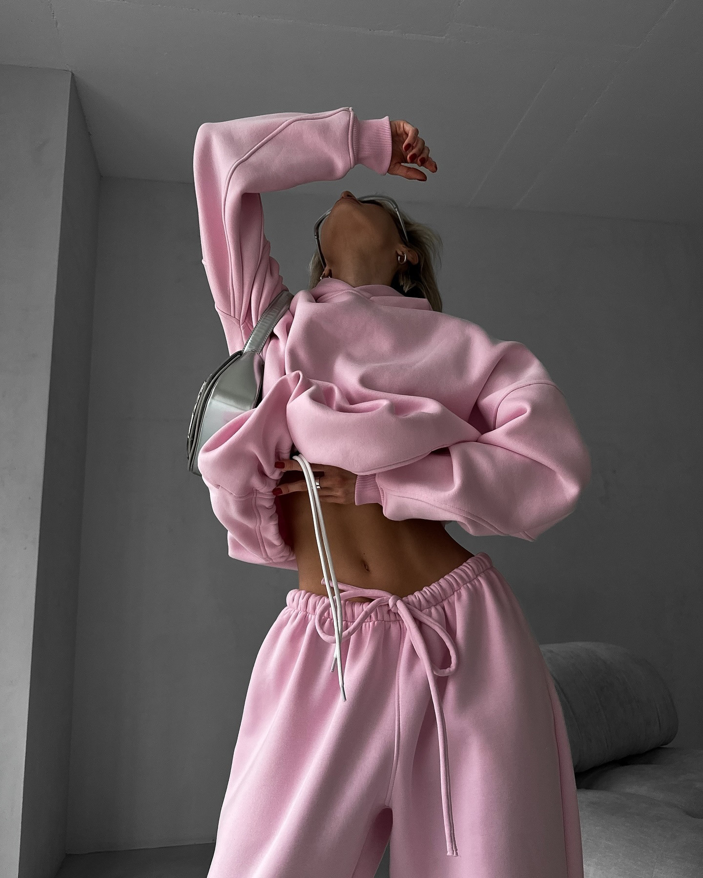 2025 Fall/Winter New European And American Solid Color Long Sleeve Hooded Sweatshirt Women's Fashion Casual Pants Sports_ecoleips.com