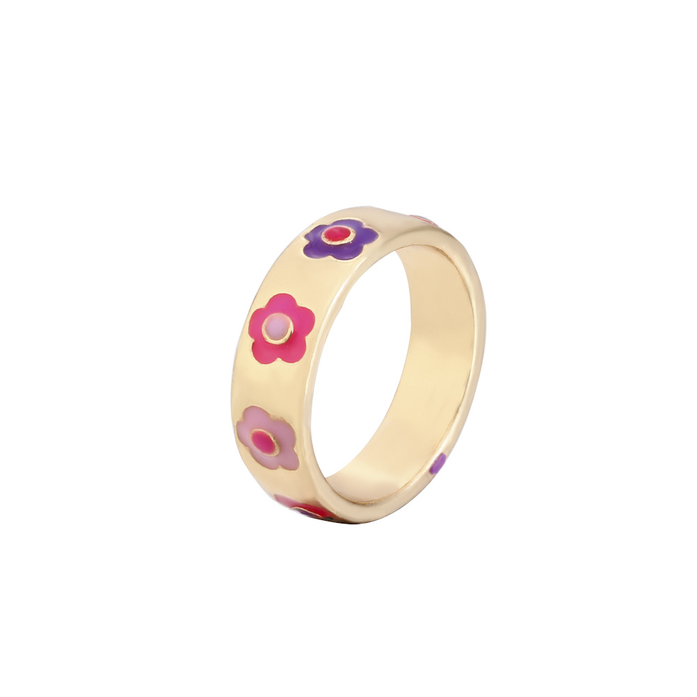 الجملة الأزياء اللون القلب الخماسية نجمة نازف النفط سبائك حلقة Nihaojewelry display picture 8