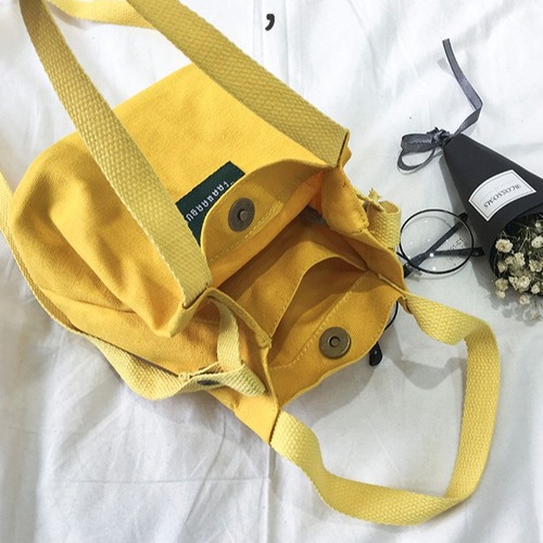 Small Bucket Bag Handbag, Japanese Artistic Minimalist Forest Retro College Style Letter Canvas Bag Shoulder Bag Crossbody Bag