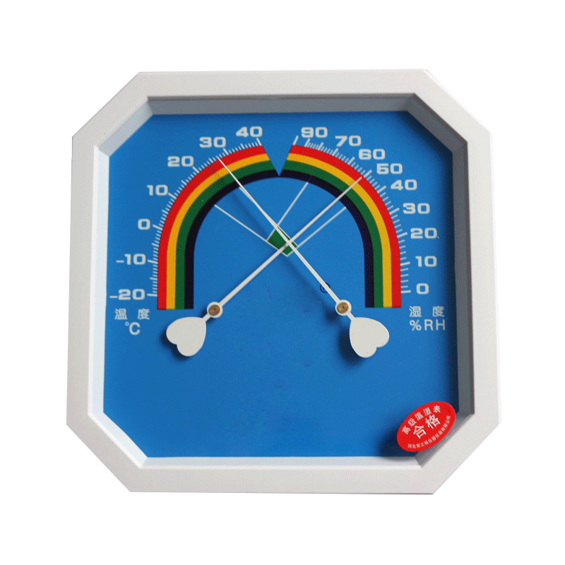 Poat type greenhouse industrial temperature and humidity meter household indoor wall-mounted temperature and humidity meter psychrometer octagonal thermometer