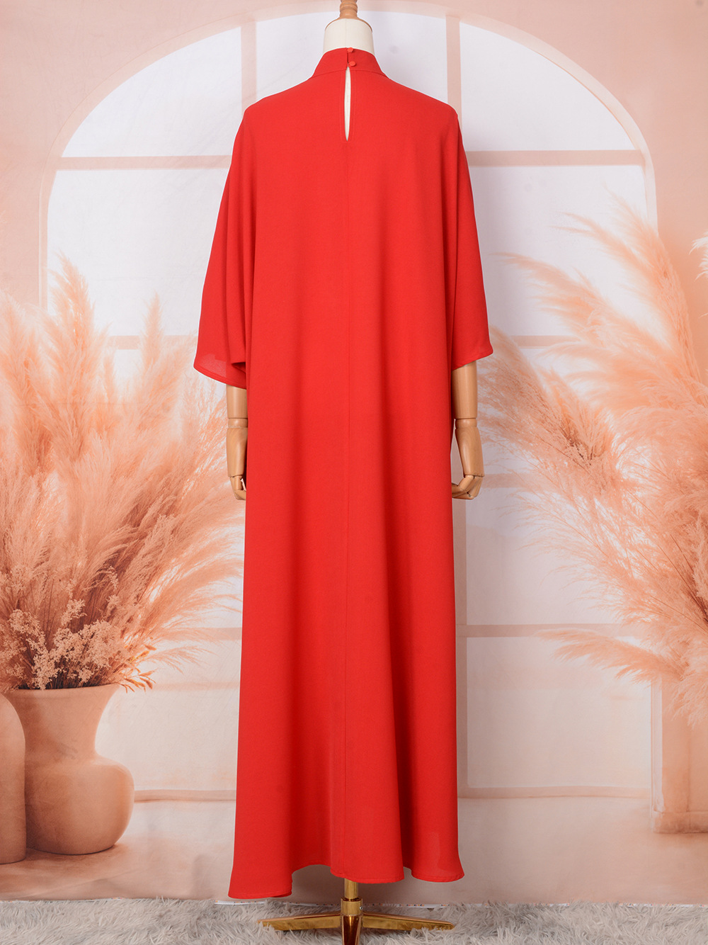 Cross-border E-commerce Arab Abaya Dubai Muslim Middle Eastern Fashionable And Elegant Rhinestone Embellished Robe Dress_ecoleips.com