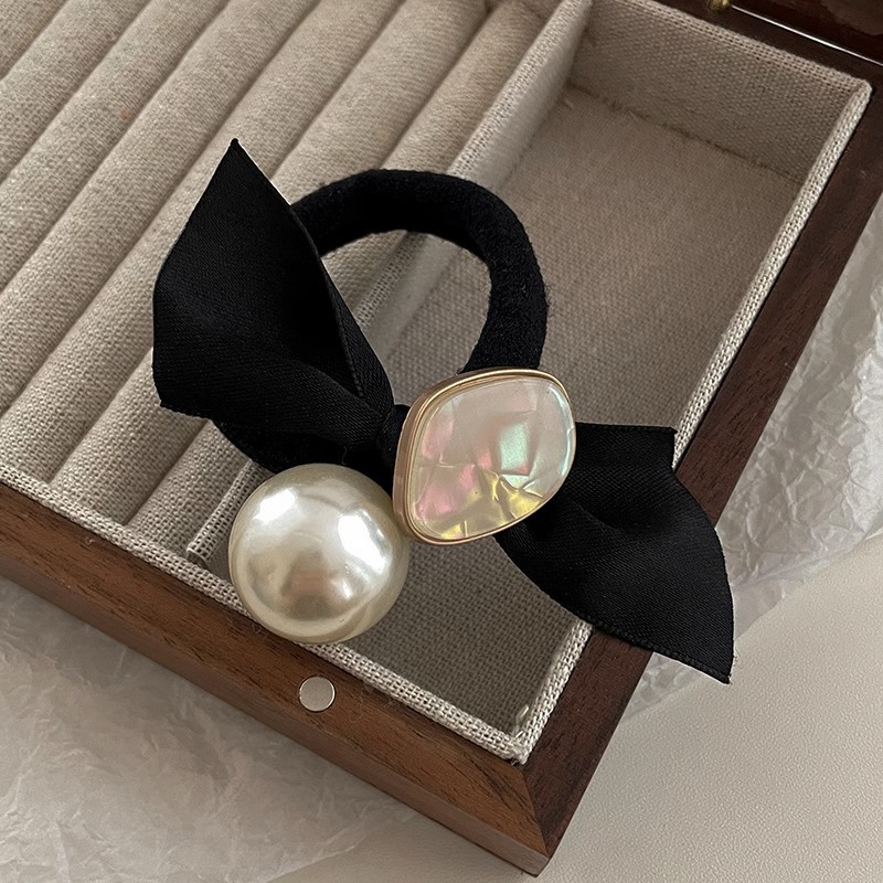 Anillo para el cabello de perlas de alta calidad para mujer, banda elástica y duradera, cuerda de cabeza de cola de caballo, temperamento, tocado de cuerda para el cabello que no daña el cabello