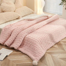 加绒加厚毛毯盖被冬天盖腿毯三层保暖羊羔绒被子空调四季午睡毯