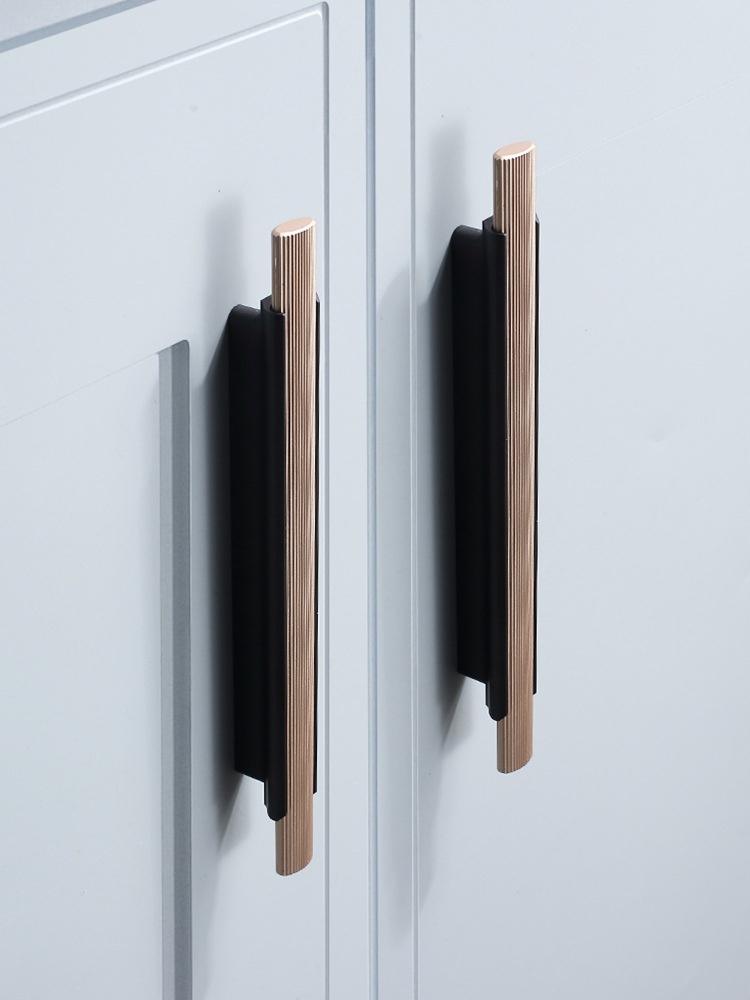 現代簡約高檔櫃門拉手美式輕奢加長衣櫃門把手櫥櫃抽屜手柄創意