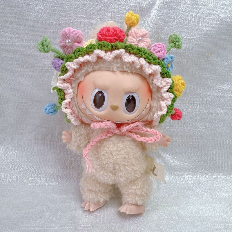 ウール編み LABUBU ラブブヘアピン ヘアバンド ベビー服 帽子 人形 交換用よだれかけ アクセサリー|undefined