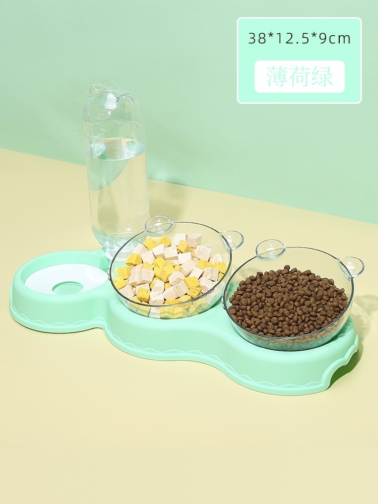 고양이귀 민트그린 [간식+사료+물]