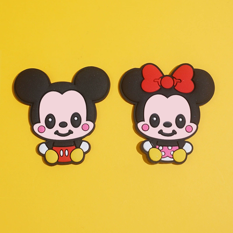 Мультяшный силиконовый мягкий резиновый патч Чехол для мобильного телефона DIY аксессуары ПВХ резиновая мышь пара кукла Магнитный Магнит наклейка на холодильник