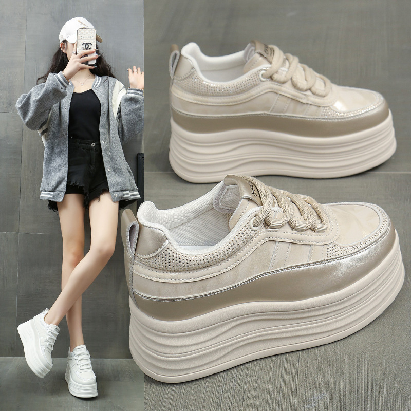 White Sneakers for Women 2025 Autumn and Winter New Thick-Soled Height-Increasing Casual Sports Shoes Versatile Trendy Korean Style Comfortable