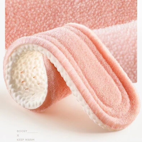 Step-in warm cushioned plush invisible insole with invisible height increase for winter, suitable for men and women, exercise, shock absorption, comfortable feet.
