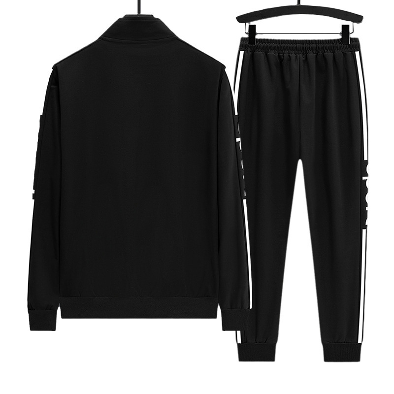 Transfronterizo Otoño e Invierno casual deportes cardigan traje ropa de hombre con letra guapo impreso manga larga conjunto de dos piezas al por mayor