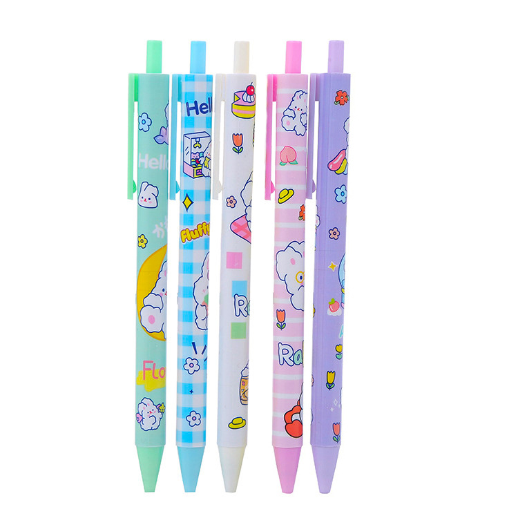 Lindo conejo travieso pluma de prensa de alto aspecto pluma creativa papelería oficina firma pluma estudiante pluma de gel