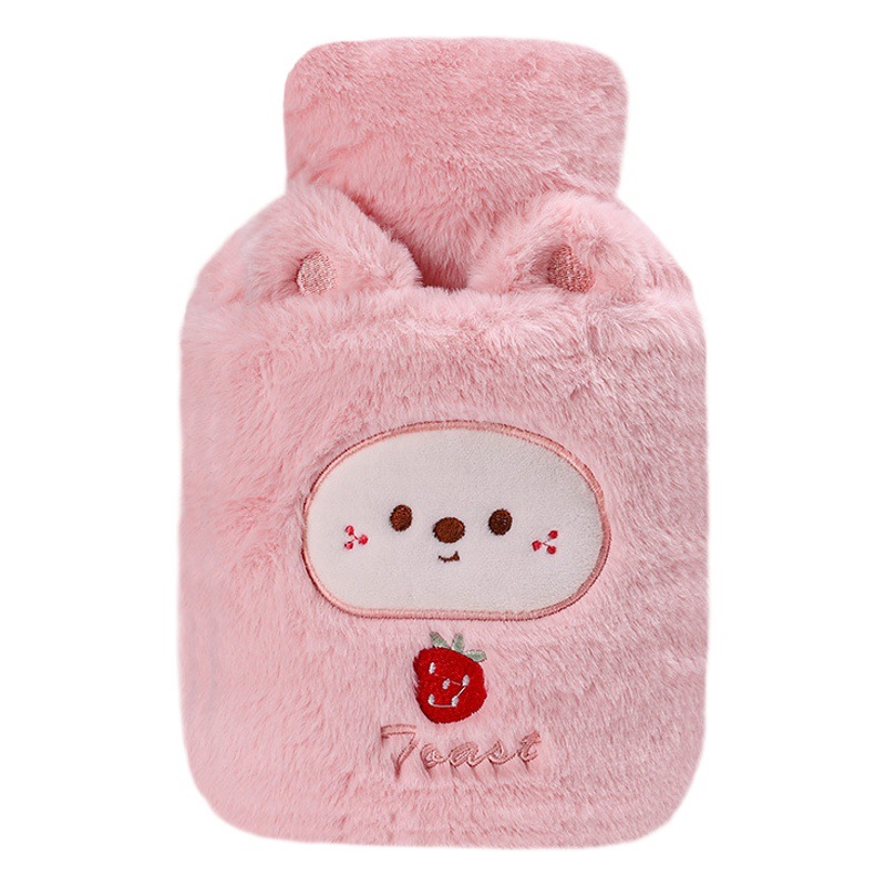 Nueva bolsa de agua caliente inyección de agua engrosada compresa caliente a prueba de explosiones Palacio vientre bolso caliente grande tamaño pequeño estudiante femenino felpa lindo