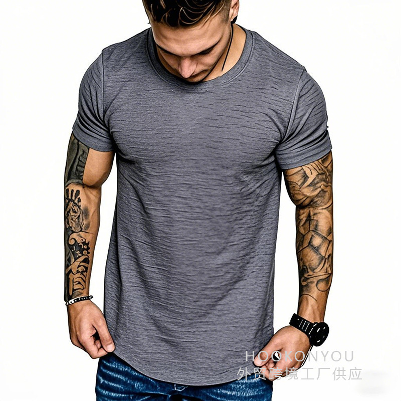 [写真印刷] 無地コットンラウンドネックTシャツ、写真、任意のパターンとテキストを印刷できます。|undefined