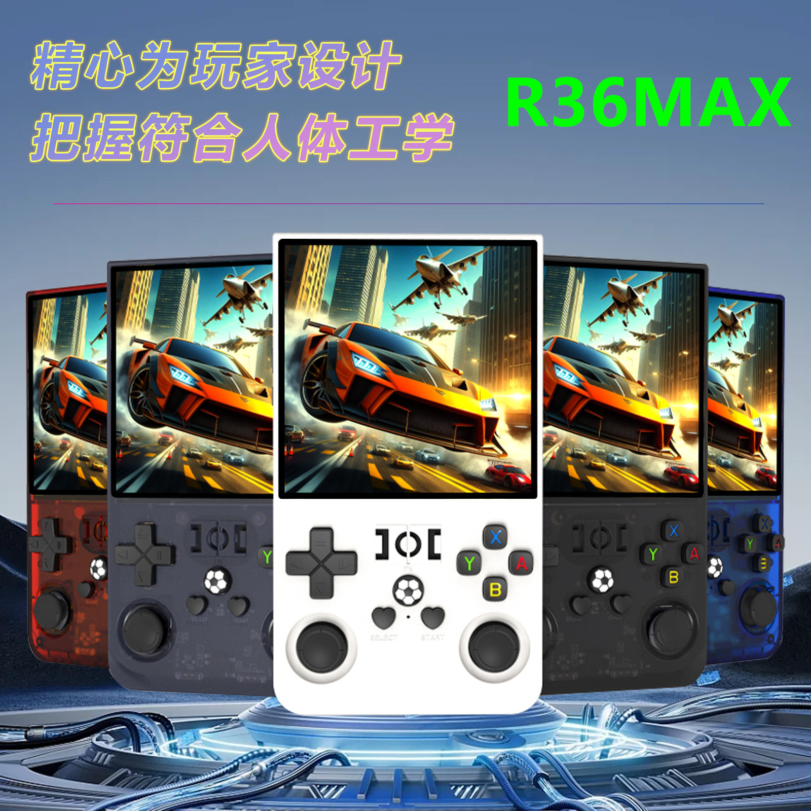 Cross-Border New R36Max Open Source Handheld Game Console 4.0inch Hd Color Screen Psp Retro Game Console Dual System