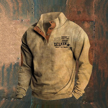 2025跨境亚马逊独立站秋冬季男装休闲卫衣3D数码印花男款立领外套