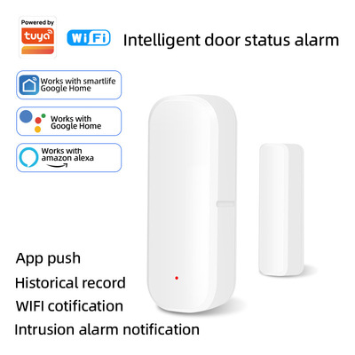 涂鸦WiFi智能门磁开关传感器家庭自动安全报警电动门窗防盗门磁|ru