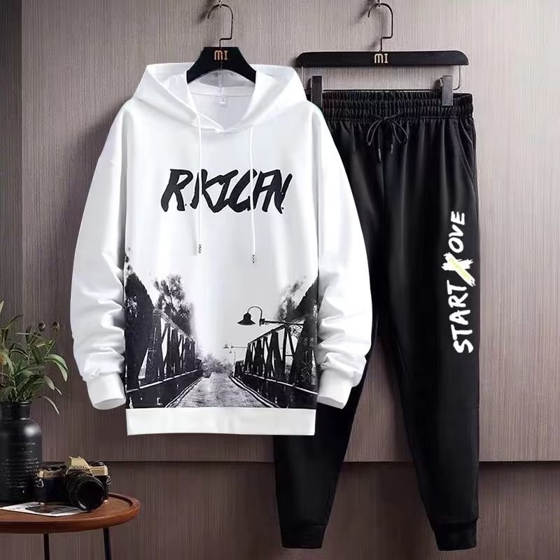 Niños traje de deportes Otoño e Invierno nueva juventud moda marca casual suéter flojo pantalones conjunto