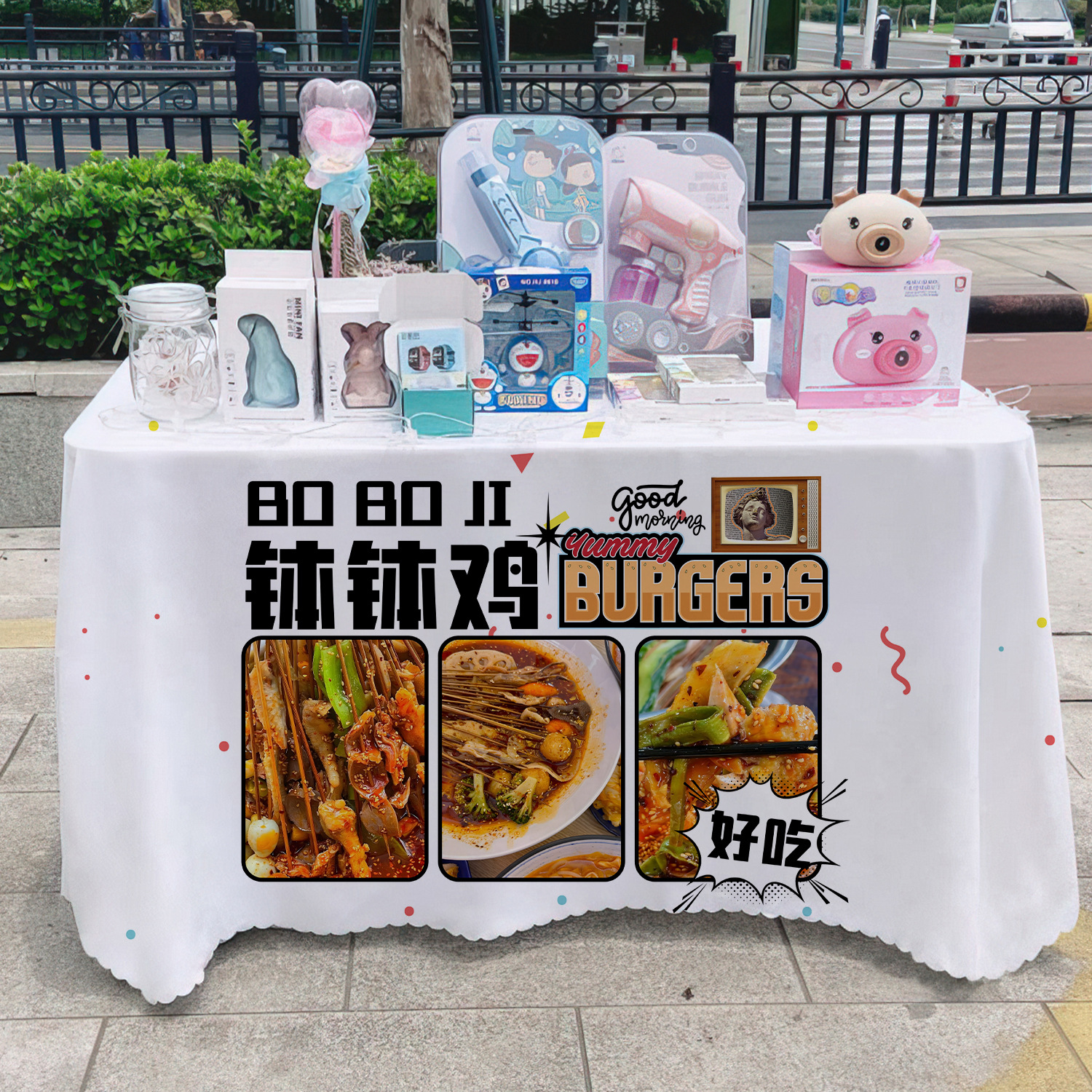 Deliciosas toallas de mesa de cocina de cocina, toallas de mesa publicitarias, toallas de mesa de mercado nocturno, toallas de mesa de carro, toallas de mesa de carretera