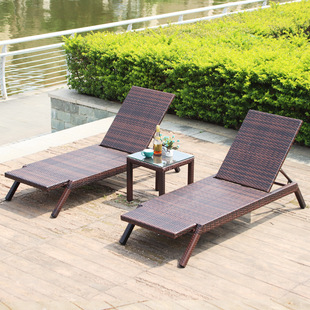 Outdoor Lounger Waterproof Sunscreen Balcony Villa Hotel Courtyard Aluminum Outdoor Swimming Pool Beach Leisure Lounger