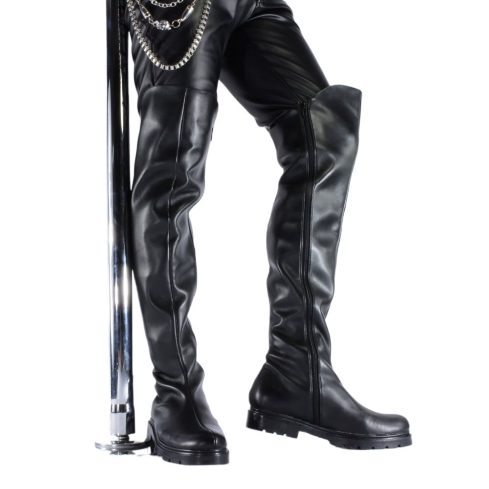 Denim high boots platform, for catwalk