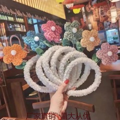 Zhao Lusi small flower headband lamb wool hot selling Mori girl cute three-dimensional flower hair accessories hairband Korean washing students