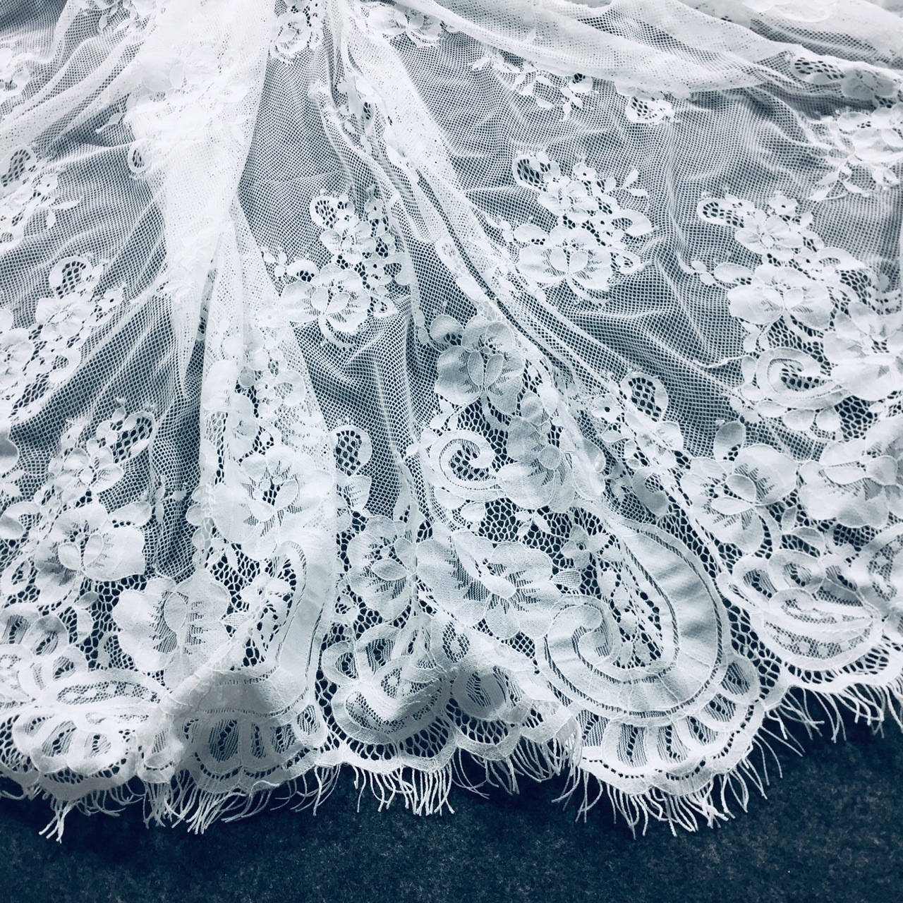 锦纶蕾丝大睫毛网布薄款150CM服装服饰手工DIY辅料大花边内衣布料