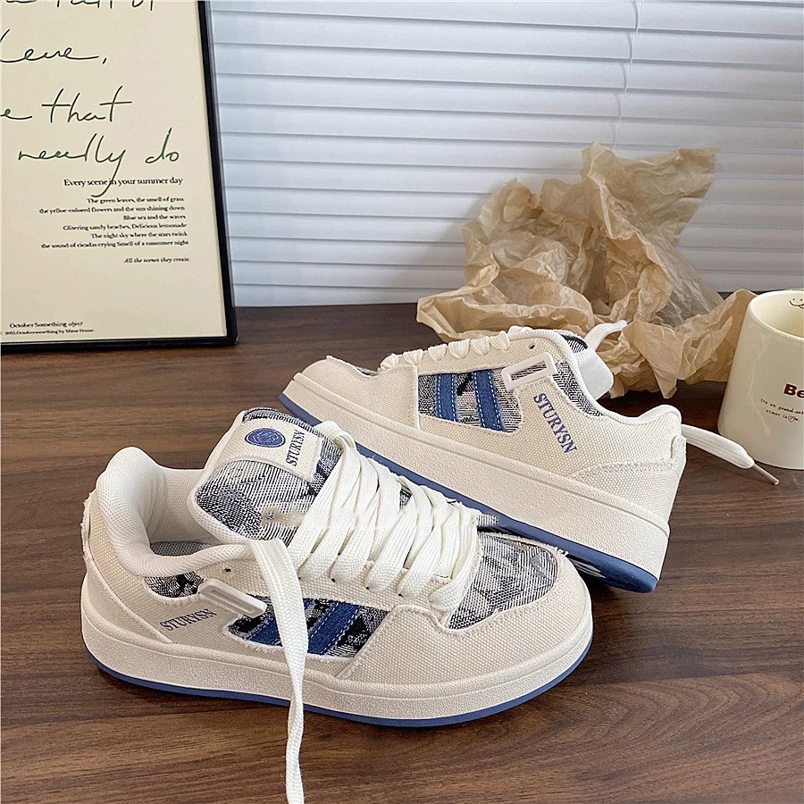Популярные туфли в стиле Гонконга деним хлебные для женщин INS тренд 2024 весна и осень новый универсальный повседневный доска-стиль