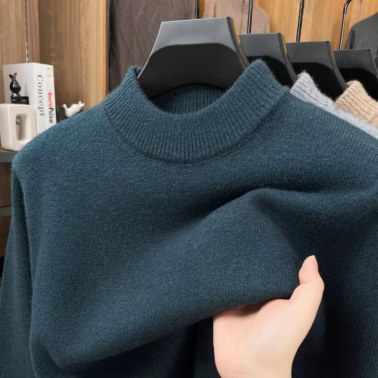 针织毛衣男秋冬款半高领纯色毛衣针织衫男装批发代发毛衣打底衫