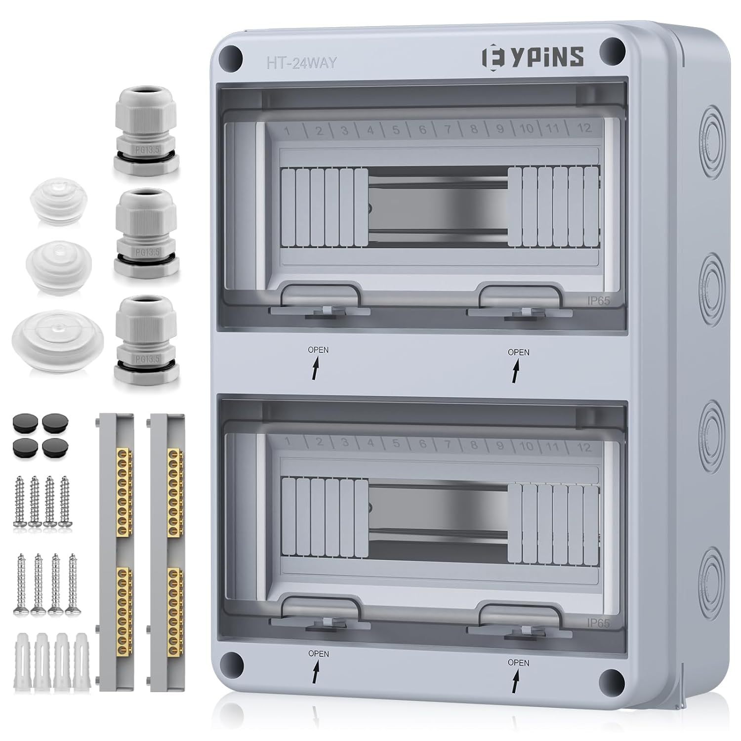 EYPINS Verteilerkasten Aufputz 2-Reihig 24 Module, Sicherung