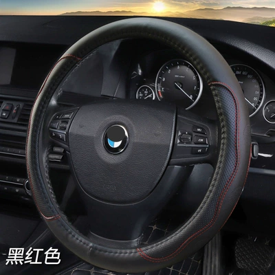 Handle Cover for All Seasons, Steering wheel cover - black-red-xsm-environmentally-friendly-tpe-plastic-rubber-ring-38cm