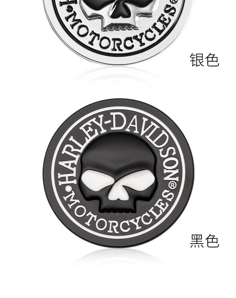 Metal skull round skull motorcycle emblem Harley skull motorcycle sticker motorcycle fuel tank cap sticker front emblem side emblem tail emblem