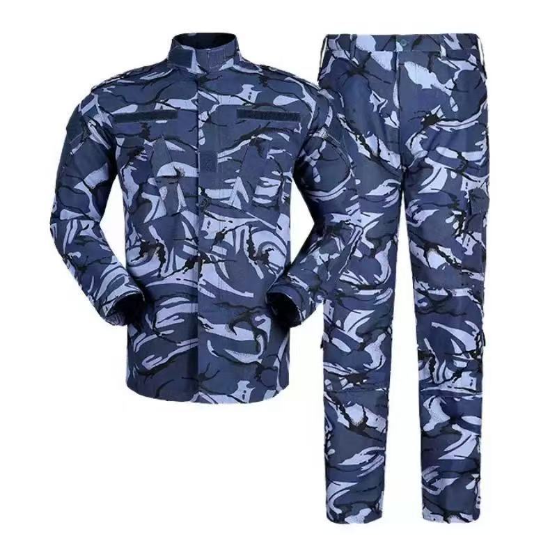 Trajes de camuflaje negros transfronterizos para hombres al aire libre tácticos trajes de entrenamiento resistentes al desgaste herramientas primavera y otoño fabricantes al por mayor